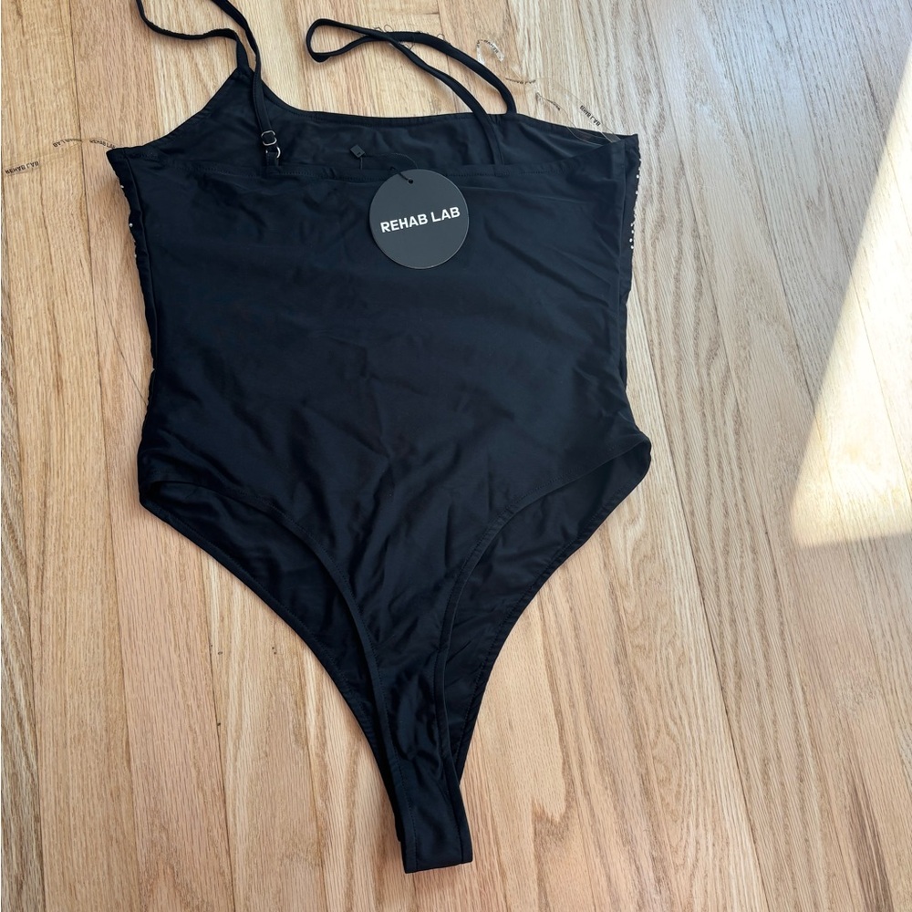 Black Rhinestone Bodysuit - Picture 2 of 2